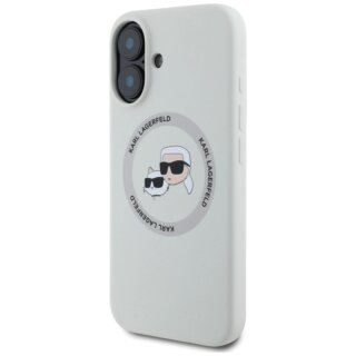 Karl Lagerfeld Silicone Double Heads And Circle MagSafe iPhone 16 szilikon hátlap tok - bézs