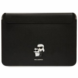 Karl Lagerfeld KLCS14SAKCPMK becsúsztathatós bőr laptop tok 14"-ig - fekete