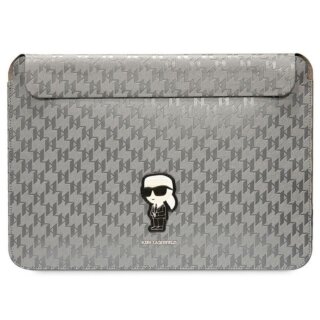 Karl Lagerfeld KLCS14SAKHPKG becsúsztathatós bőr laptop tok 14"-ig - ezüst