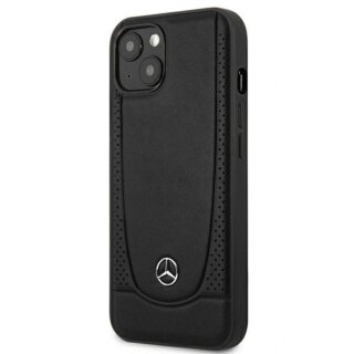 Mercedes MEHCP15MARMBK iPhone 14 Plus / 15 Plus bőr hátlap tok - fekete