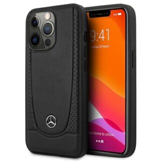 Mercedes MEHCP15XARMBK iPhone 15 Pro Max bőr hátlap tok - fekete