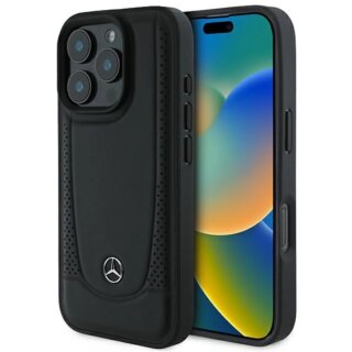 Mercedes MEHCP16XARMBK iPhone 16 Pro Max bőr hátlap tok - fekete