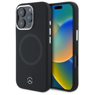 Mercedes MEHMP16L23SUTTK MagSafe iPhone 16 Pro szilikon hátlap tok - fekete