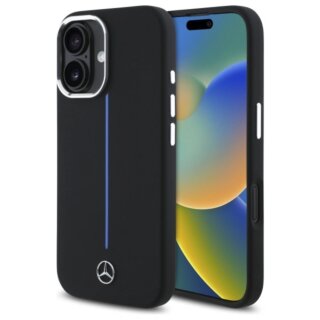 Mercedes MEHMP16S23SUMBK MagSafe iPhone 16 szilikon hátlap tok - fekete
