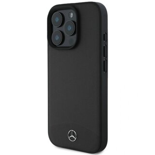 Mercedes MEHMP16X23RBARK MagSafe iPhone 16 Pro Max bőr hátlap tok - fekete