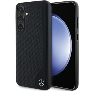 Mercedes MEHMS24M23RBGVK MagSafe Samsung Galaxy S24+ Plus bőr hátlap tok - fekete