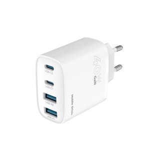 Mobile Origin PW22 hálózati töltő adapter (2x USB-C + 2x USB-A) GaN 40W - fehér