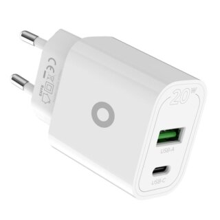 Mobile Origin MO12 hálózati töltő adapter (USB-A, USB-C) PD20W - fehér