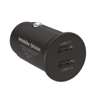 Mobile Origin CA20 autós szivargyújtós töltő (2x USB-C) 30W - fekete