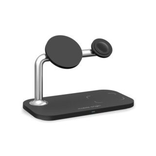 Mobile Origin Pipe 3in1 MagSafe iPhone + Apple Watch + AirPods Qi vezeték nélküli töltő állvány - fekete
