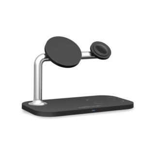 Mobile Origin Pipe 3in1 MagSafe iPhone + Apple Watch + AirPods Qi vezeték nélküli töltő állvány - fekete