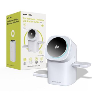 Mobile Origin 3in1 Qi2 PW11 MagSafe iPhone + Apple Watch + AirPods Qi vezeték nélküli töltő állvány - fehér