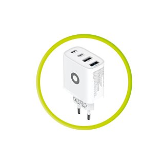 Mobile Origin PW22 hálózati töltő adapter (2x USB-C + 2x USB-A) GaN 40W - fehér