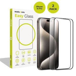 Mobile Origin EasyGlass iPhone 15 Pro teljes kijelzővédő üvegfólia - 2db