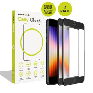 Mobile Origin EasyGlass iPhone SE (2022/2020) / 8 / 7 teljes kijelzővédő üvegfólia - 2db