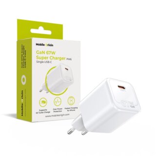 Mobile Origin PW6 hálózati töltő adapter (1x USB-C) 67W GaN - fehér
