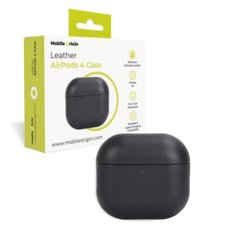 Mobile Origin Leather Apple AirPods 4 bőr tok - fekete