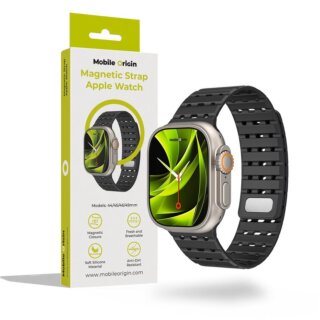 Mobile Origin Magnetic Strap Apple Watch 46mm / 45mm / 44mm / Ultra 49mm szilikon szíj - fekete