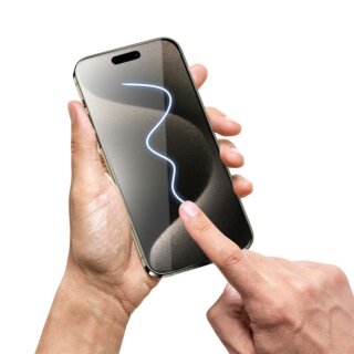 Mobile Origin Privacy iPhone 15 Pro Max betekintésgátló teljes kijelzővédő üveg felhelyező applikátorral - 2db