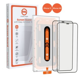 Mobile Origin Screen Guard iPhone 11 / XR teljes kijelzővédő üveg felhelyező applikátorral - 2db