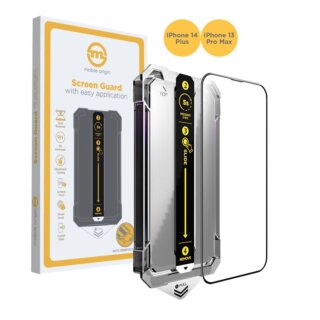 Mobile Origin Screen Guard iPhone 14 Plus / 13 Pro Max teljes kijelzővédő üveg felhelyező applikátorral