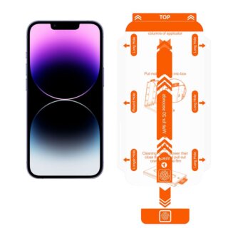 Mobile Origin Screen Guard iPhone 14 Plus / 13 Pro Max teljes kijelzővédő üveg felhelyező applikátorral - 2db