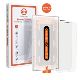 Mobile Origin Screen Guard iPhone 14 Pro Max teljes kijelzővédő üveg felhelyező applikátorral - 2db