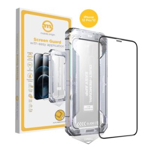 Mobile Origin iPhone 12 Pro teljes kijelzővédő üvegfólia felhelyezőkerettel