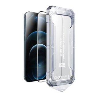 Mobile Origin iPhone 12 Pro teljes kijelzővédő üvegfólia felhelyezőkerettel