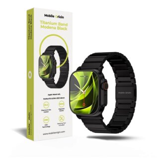 Mobile Origin Modena Apple Watch 46mm / 45mm / 44mm / Ultra 49mm titán szíj - fekete