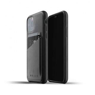 Mujjo Wallet iPhone 11 Pro bankkártyatartós bőr tok - fekete