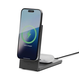 Native Union Rise 2in1 Qi2 MagSafe iPhone + AirPods Qi vezeték nélküli töltő állvány - fekete