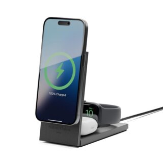 Native Union Rise 3in1 Qi2 MagSafe iPhone + Apple Watch + AirPods Qi vezeték nélküli töltő állvány - fekete