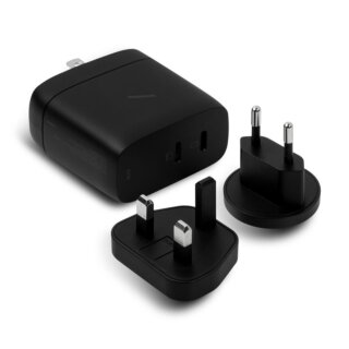 Native Union Travel GaN 2x USB-C hálózati töltő adapter PD67W - fekete