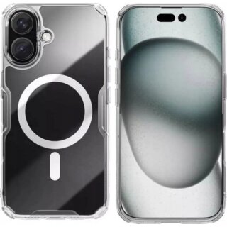 Nillkin Nature Pro Magnetic MagSafe iPhone 16 ütésálló kemény hátlap tok - átlátszó