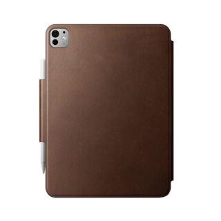 Nomad Leather Folio iPad Pro 11" (2024) kinyitható bőr tok ceruzatartóval - barna