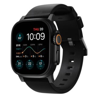 Nomad Modern Apple Watch 46mm / 45mm / 44mm / Ultra 49mm bőr szíj - fekete