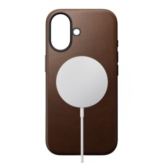 Nomad Modern Leather MagSafe iPhone 17 ütésálló bőr hátlap tok - barna