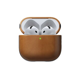 Nomad Modern Leather Apple Airpods 4 bőr tok - világosbarna