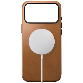 Nomad Modern Leather MagSafe iPhone 17 Pro Max ütésálló bőr hátlap tok - világosbarna