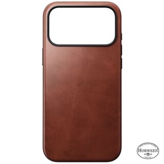 Nomad Modern Leather MagSafe iPhone 17 Pro Max ütésálló Horween bőr hátlap tok - barna/olde