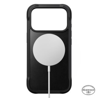 Nomad Rugged MagSafe iPhone 17 Pro ütésálló Horween bőr hátlap tok - fekete