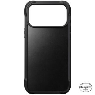 Nomad Rugged MagSafe iPhone 17 Pro Max ütésálló Horween bőr hátlap tok - fekete