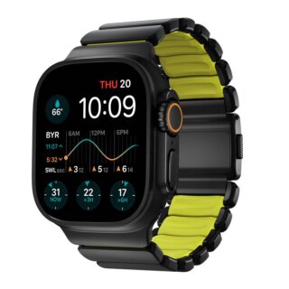 Nomad Spartan Apple Watch 46mm / 45mm / 44mm / Ultra 49mm titán szíj - sárga/fekete