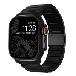 Nomad Titanium V2 Apple Watch 46mm / 45mm / 44mm / Ultra 49mm titán szíj - fekete