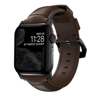 Nomad Traditional Apple Watch 46mm / 45mm / 44mm / Ultra 49mm bőr szíj - fekete/barna