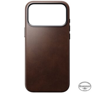Nomad Traditional Leather MagSafe iPhone 17 Pro Max Horween bőr hátlap tok - sötétbarna