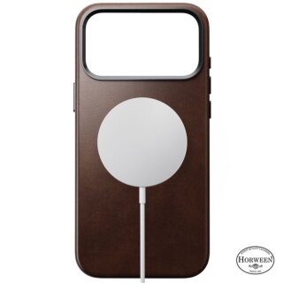 Nomad Traditional Leather MagSafe iPhone 17 Pro Max Horween bőr hátlap tok - sötétbarna