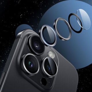 Hofi Camring Pro+ iPhone 16 / 16 Plus lencsevédő üvegfólia - fekete