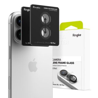 Ringke iPhone 16 / 16 Plus kamera lencsevédő üvegfólia - 2db - fekete